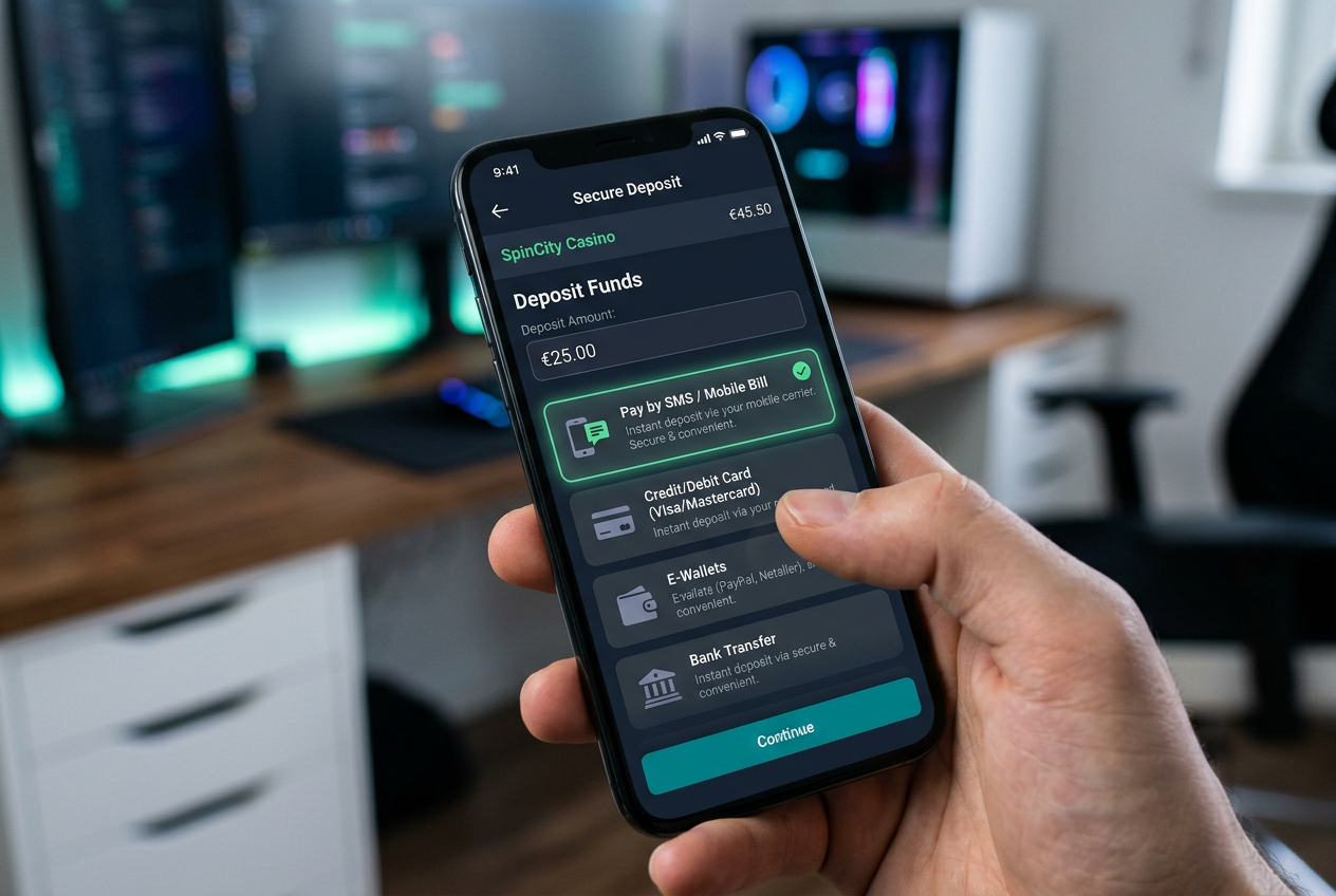 Interfejs mobilny wpłaty SMS w kasynie online